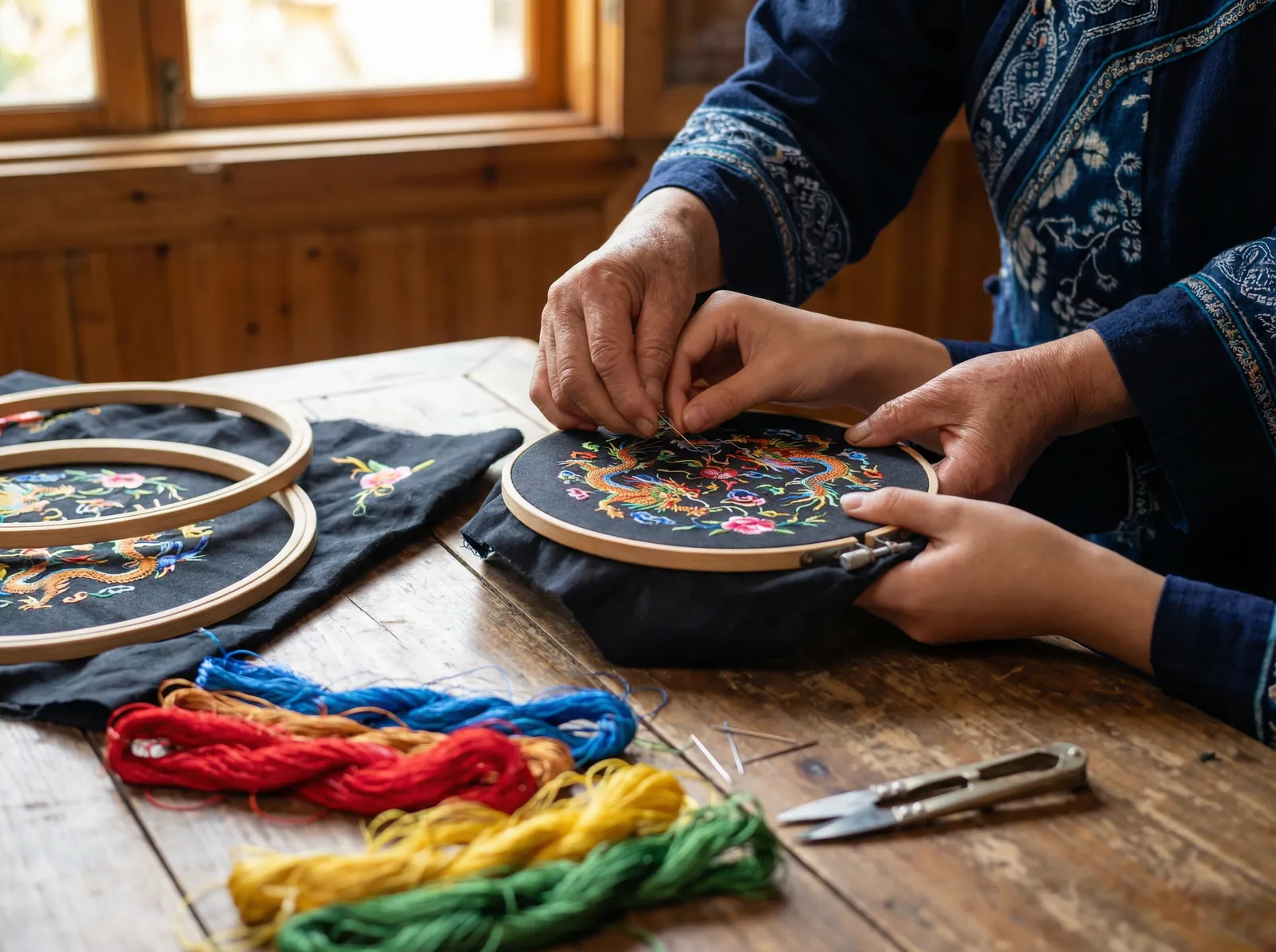 苗绣针法课程 - 少妇视频 在线教学